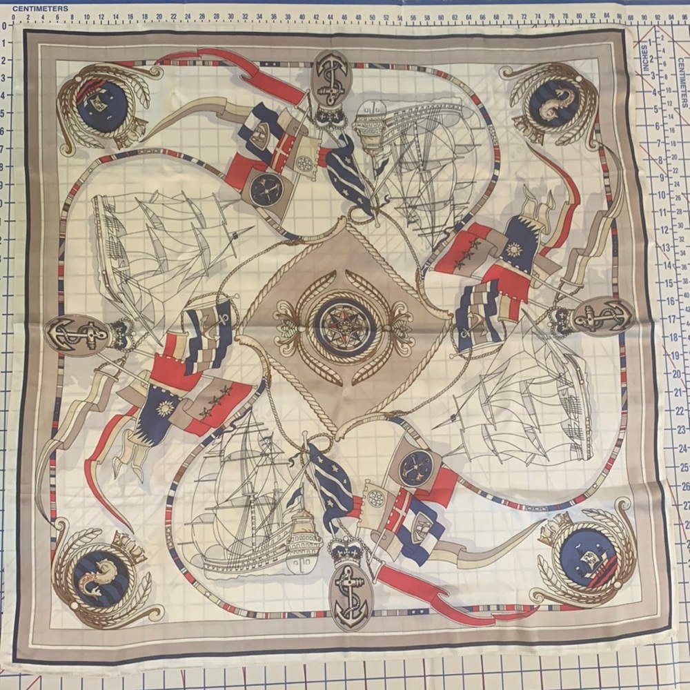 Silk scarf 100% silk mariner